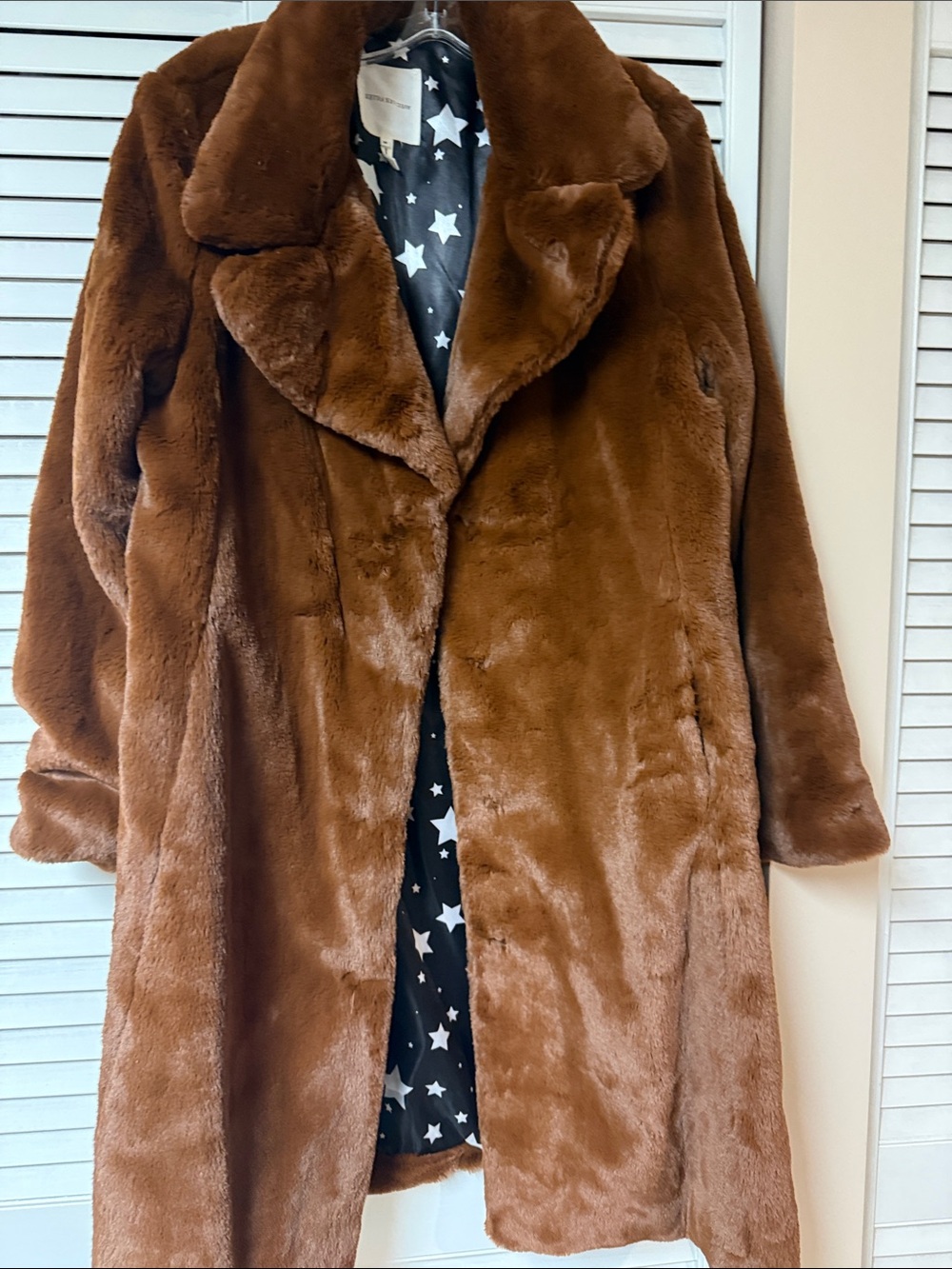 Avec Les Filles Faux Fur Long Coat - Brown - Picture 4 of 4